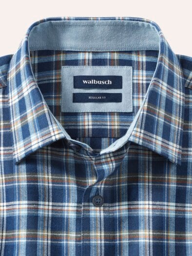 Softflanell-Hemd Fensterkaro Marine