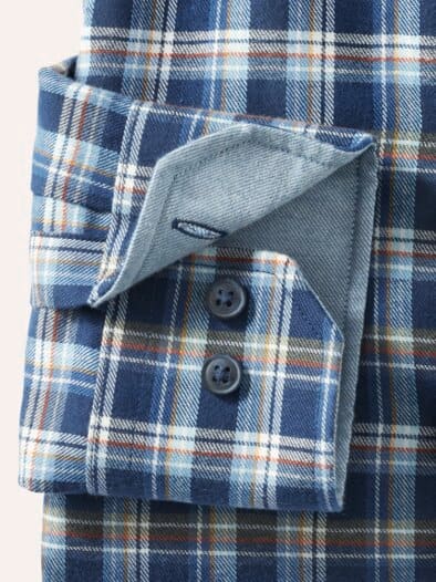 Softflanell-Hemd Fensterkaro Marine