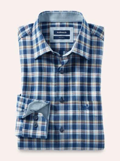 Softflanell-Hemd Fensterkaro Marine