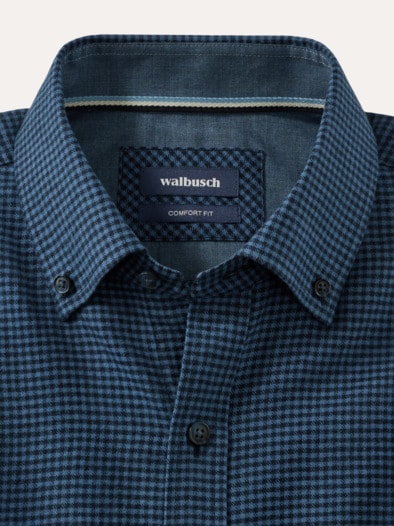 Sturmtief Flanell-Hemd Vichy Marine