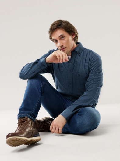 Sturmtief Flanell-Hemd Vichy Marine