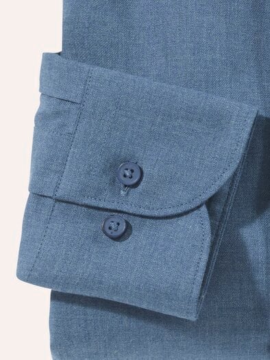 Hemd aus melierter Baumwolle Jeansblau