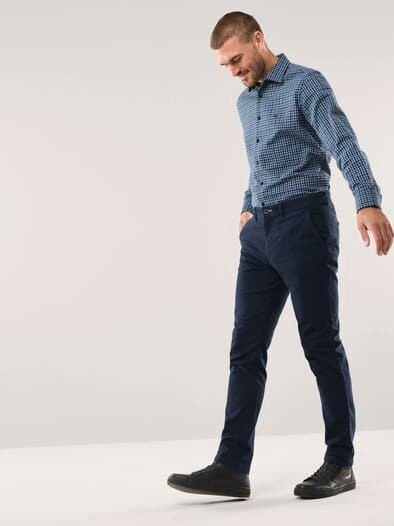 Hemd aus portugiesischem Flanell Minikaro Marine