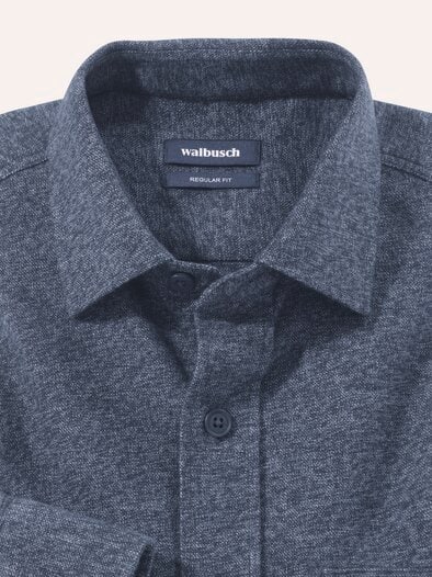 strukturiertes Flanell-Hemd Marine