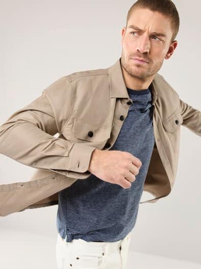 Hemdjacke aus Baumwoll-Mischung Sand