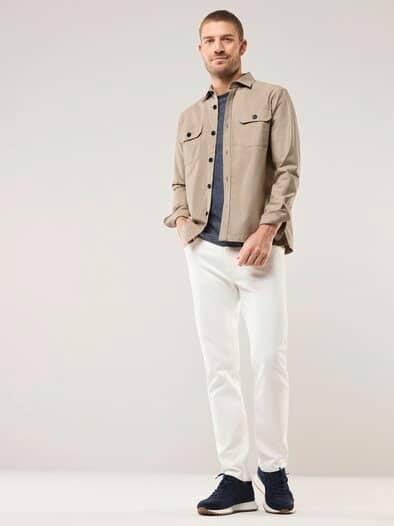 Hemdjacke aus Baumwoll-Mischung Sand