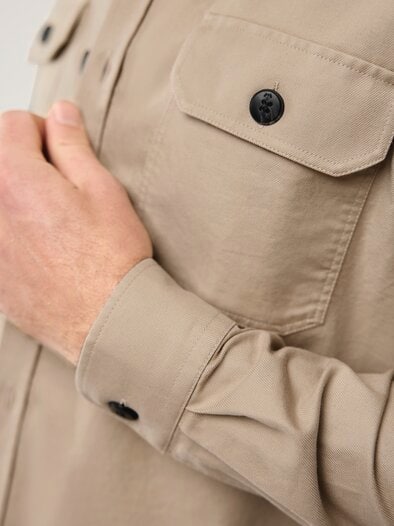 Hemdjacke aus Baumwoll-Mischung Sand