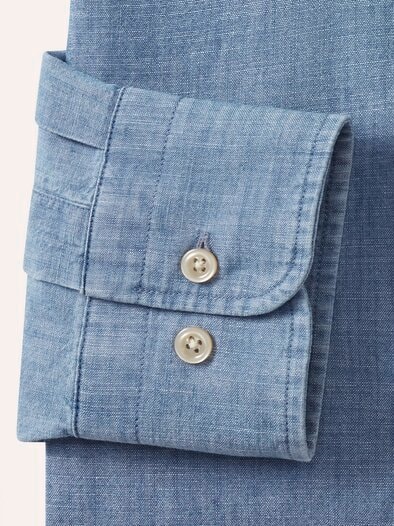 Chambray-Hemd Uni Indigo