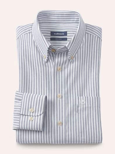 Chambray-Hemd Streifen Bleu