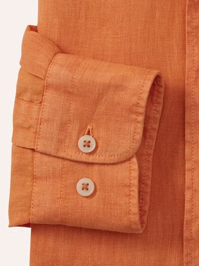 Pures Leinen Hemd Überfärber Orange