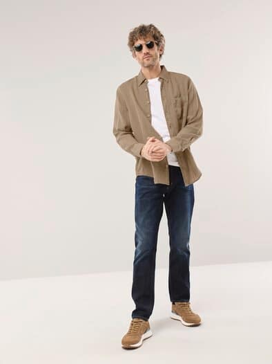 Pures Leinen Hemd Überfärber Latte