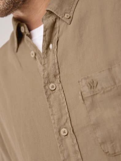 Pures Leinen Hemd Überfärber Latte