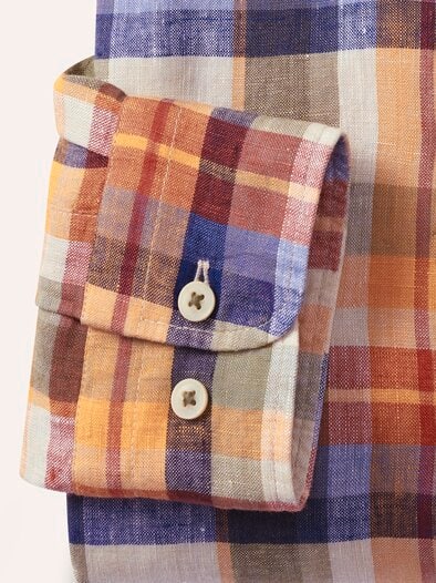 Pures Leinen Hemd Karo Terra