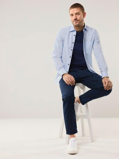 Extraglatt Hemd Minikaro Bleu