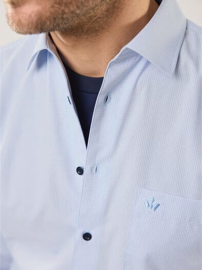 Extraglatt Hemd Minikaro Bleu