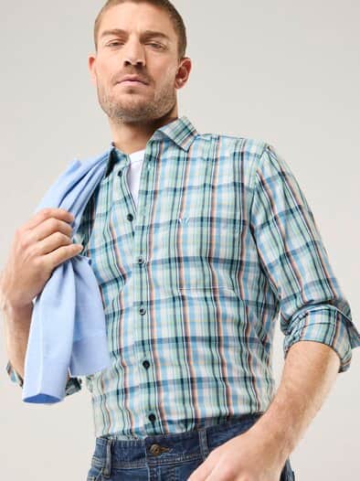 Extraglatt Hemd Karo Multi