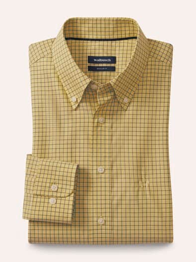 Soft-Cotton Hemd Fensterkaro Gelb