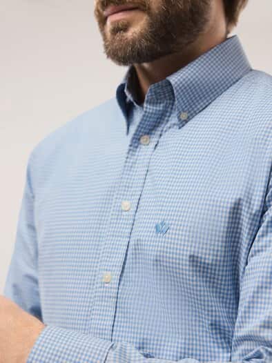 Soft-Cotton Hemd Minivichy Bleu