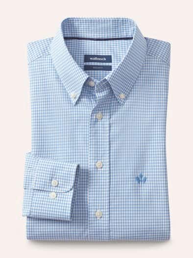 Soft-Cotton Hemd Minivichy Bleu