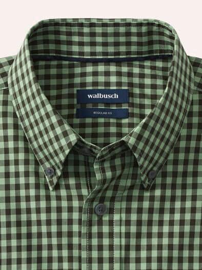 Soft-Cotton Hemd Vichy Oliv