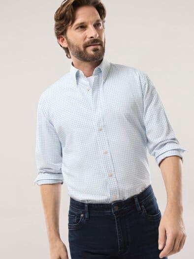 Soft-Cotton Hemd Fensterkaro Wei