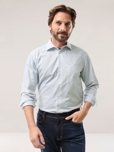 Extraglatt-Hemd Streifen Blau