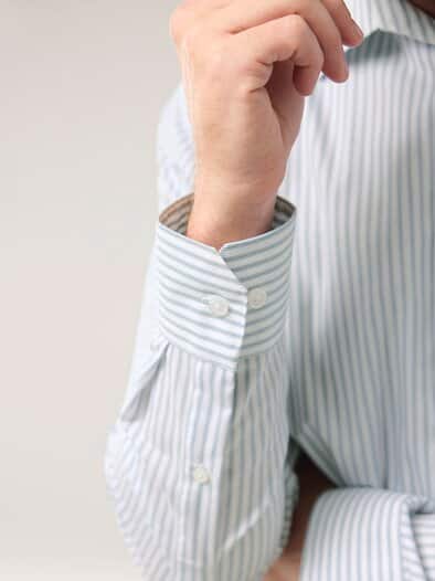 Extraglatt-Hemd Streifen Blau