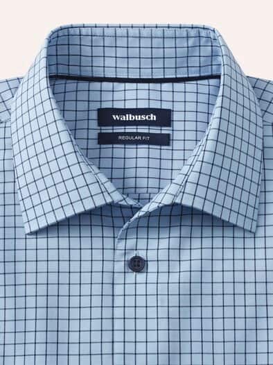 Extraglatt-Hemd Fensterkaro Blau