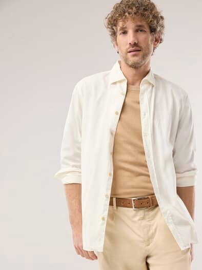 Überfärber-Hemd Wollweiß