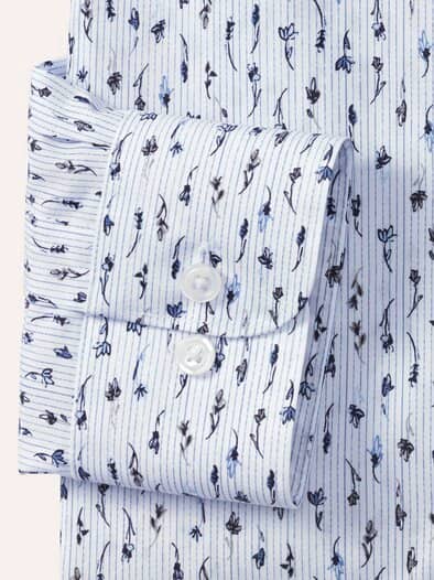 Extraglatt-Hemd Walbusch-Kragen Blumen Druck