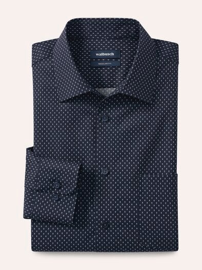 Extraglatt-Hemd Walbusch-Kragen Minimal Druck