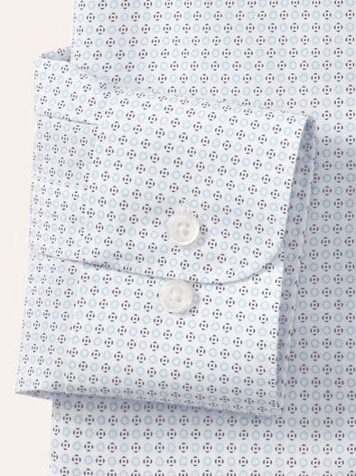 Extraglatt-Hemd Walbusch-Kragen Druck Weiß