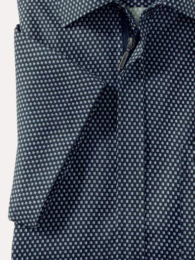 Extraglatt-Hemd Zip & Go Druck Marine