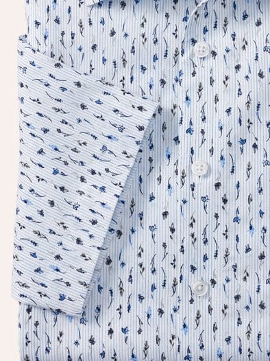 Extraglatt-Hemd Walbusch-Kragen Blumen Druck