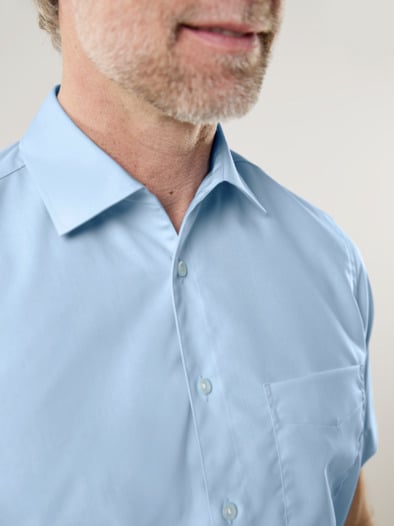 Extraglatt-Hemd Walbusch-Kragen Hellblau