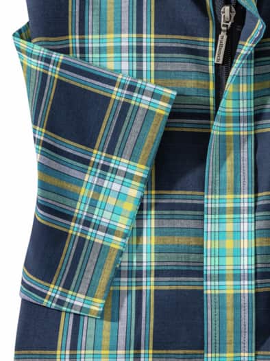 Tropical-Hemd Zip&Go Karo Marine
