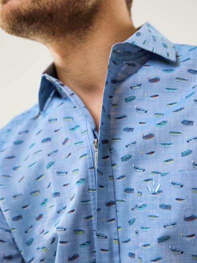 Tropical-Hemd Zip&Go Druck Multi