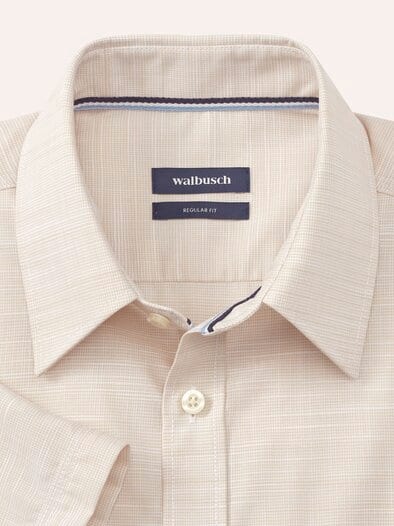 Tropical Kurzarm-Hemd Uni Natur