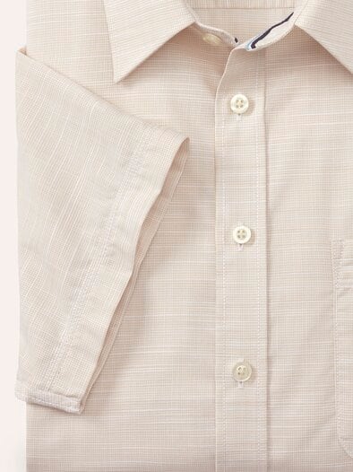 Tropical Kurzarm-Hemd Uni Natur