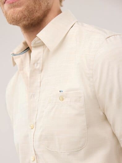 Tropical Kurzarm-Hemd Uni Natur