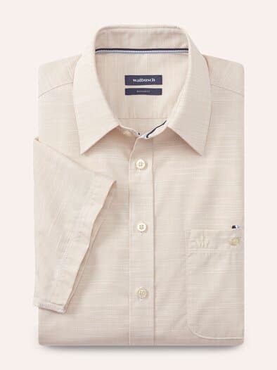 Tropical Kurzarm-Hemd Uni Natur