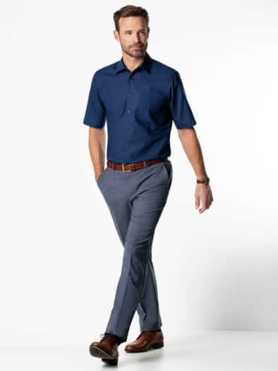 Extraglatt-Hemd Kent-Kragen Navy