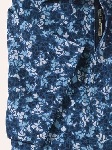 Extraglatt-Hemd Zip & Go Druck Blau