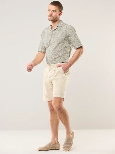 leichtes Reverskragen-Hemd Druck Natur