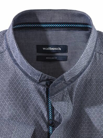 Kurzarm Struktur-Hemd Marine