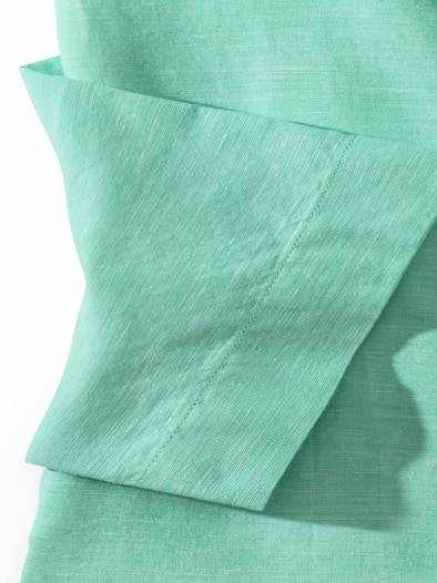 Stehkragen-Leinenhemd Mint