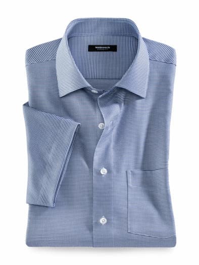 Extraglatt-Hemd Kent-Kragen Minikaro Hellblau