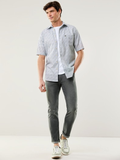 Extraglatt-Hemd Tropical Druck Minimal