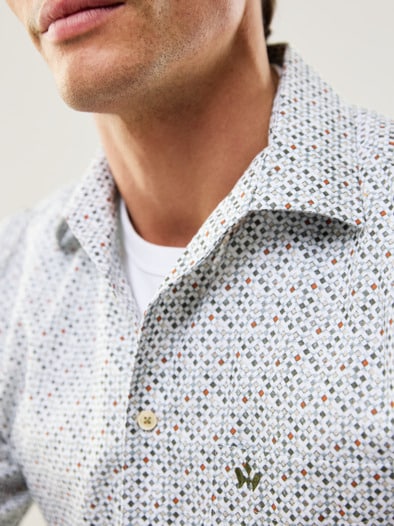 Extraglatt-Hemd Tropical Druck Minimal