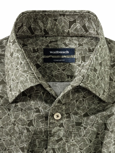 Extraglatt-Hemd Tropical Druck Blatt